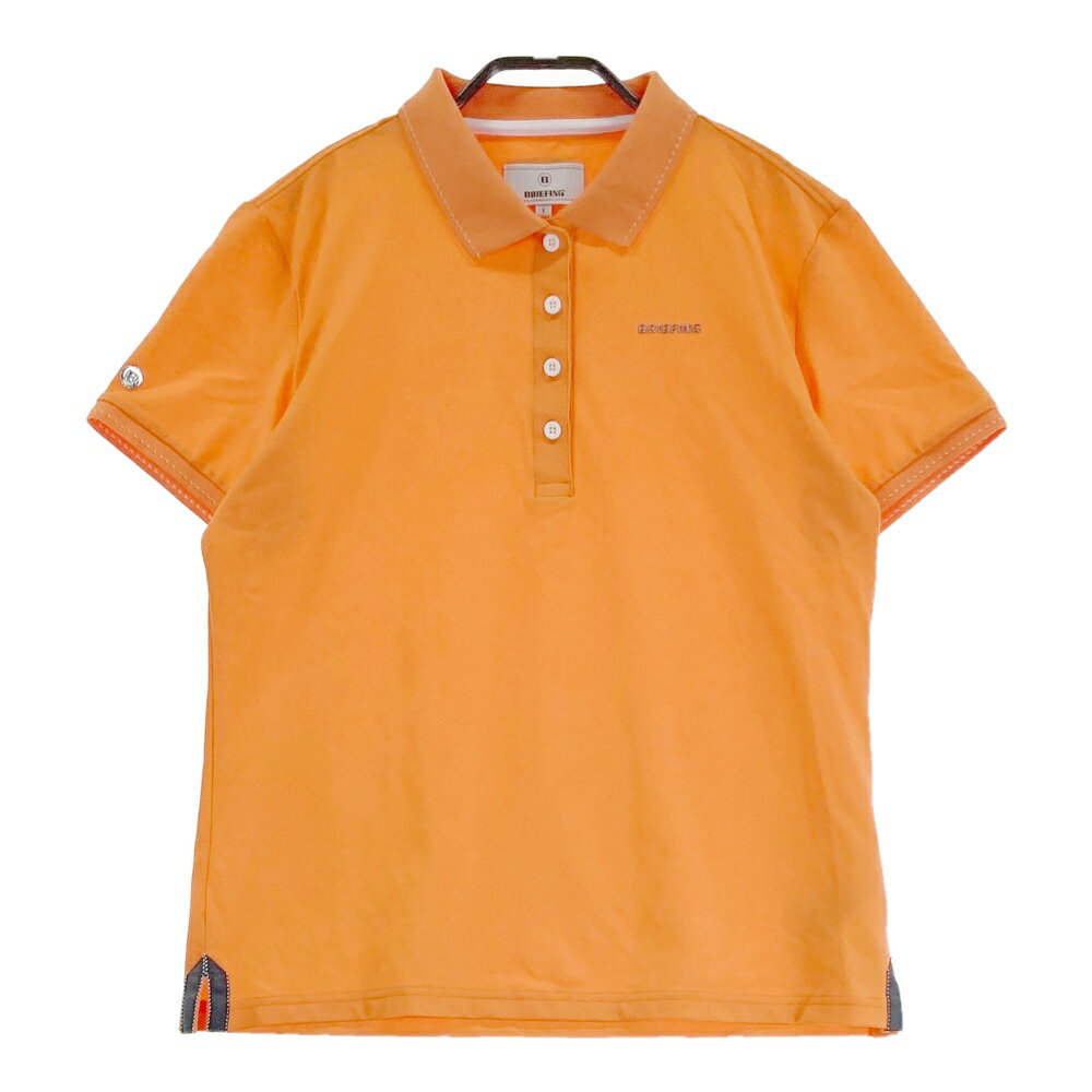 BRIEFING GOLF ブリーフィング 2023年モデル 半袖ポロシャツ オレンジ系 L 【中古】ゴルフウェア レディース