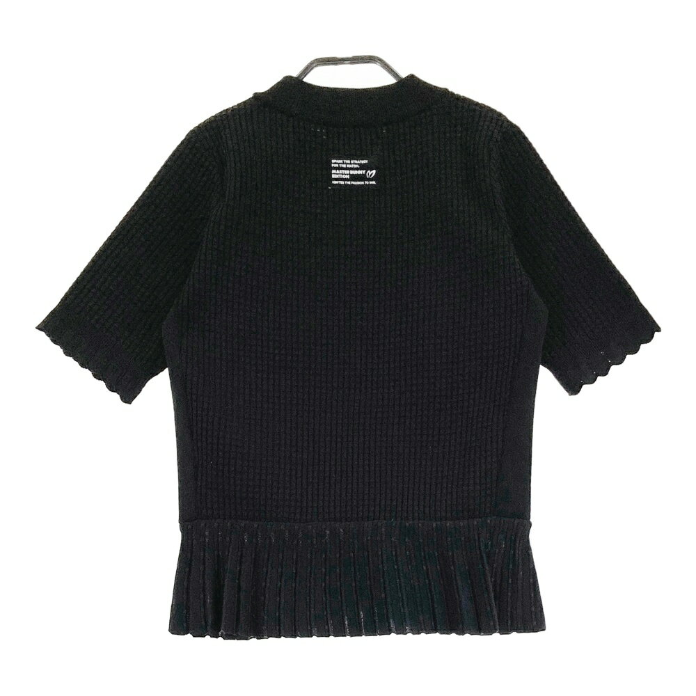 MASTER BUNNY EDITION マスターバニーエディション 2023年モデル 半袖ニットセーター ブラック系 0 【中古】ゴルフウェア レディース