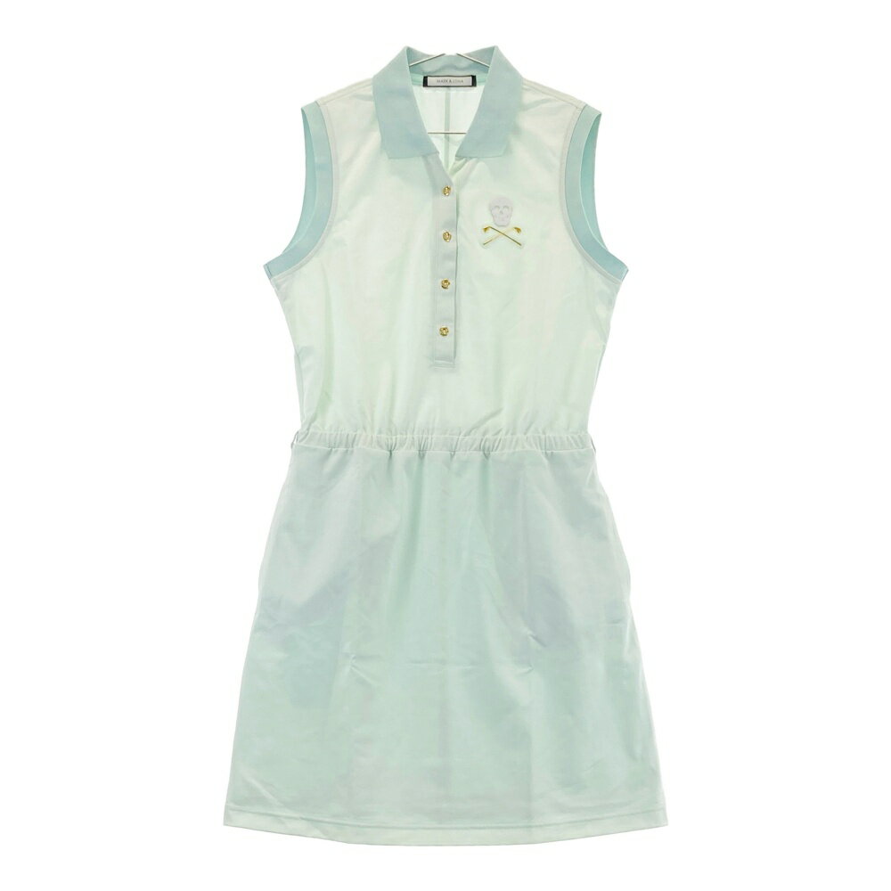 MARK&LONA マークアンドロナ ノースリーブワンピース スカル ブルー系 38 【中古】ゴルフウェア レディース