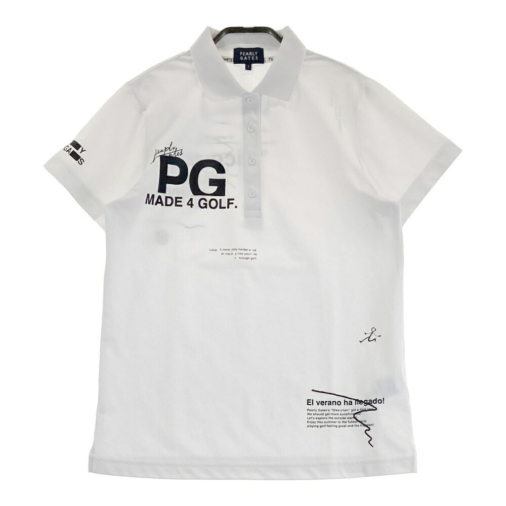 PEARLY GATES パーリーゲイツ 2024年モデル 半袖ポロシャツ ニコちゃん ホワイト系 1 【中古】ゴルフウ..