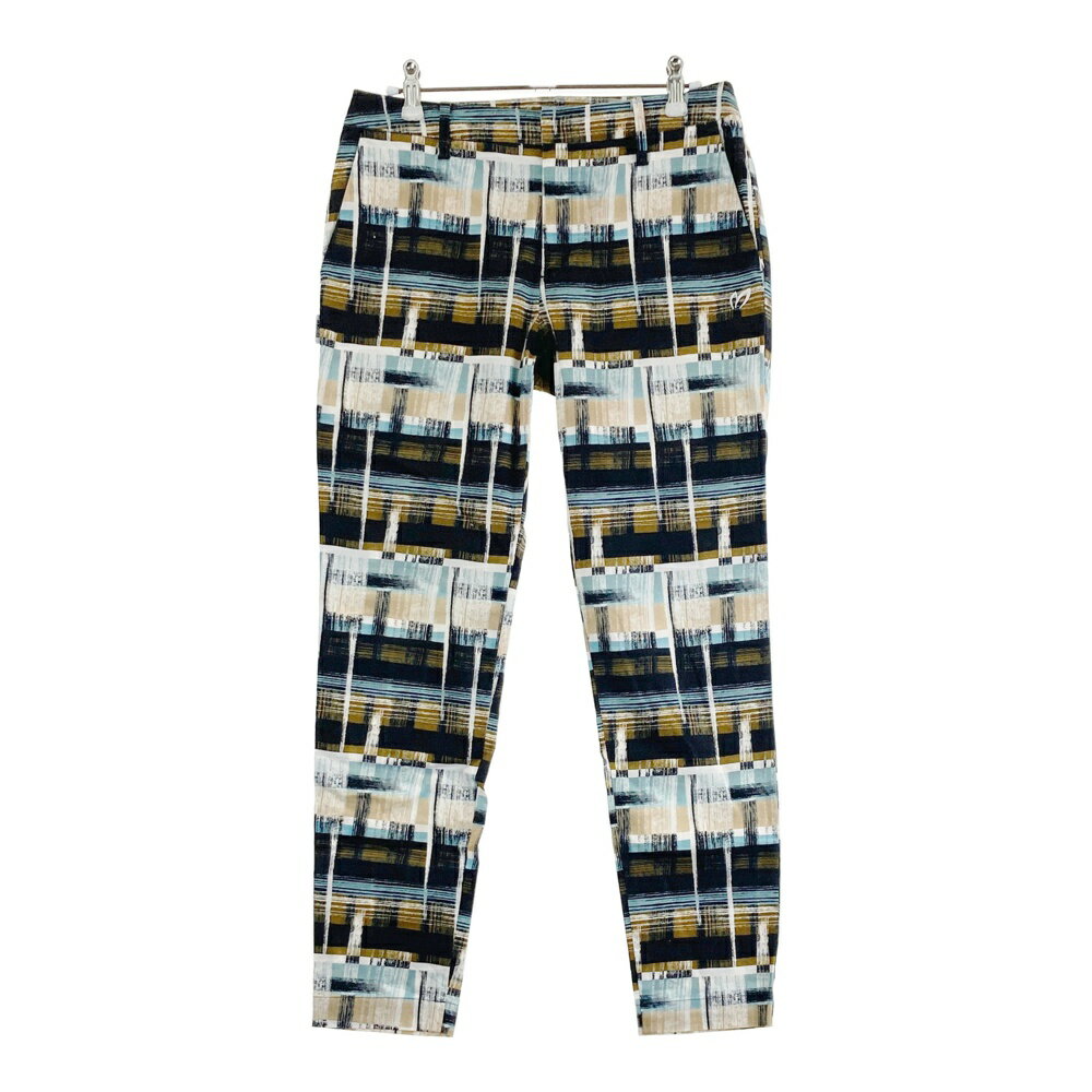 MASTER BUNNY EDITION マスターバニーエディション リネン混 ストレッチパンツ 総柄 ブラウン系 1 【中..