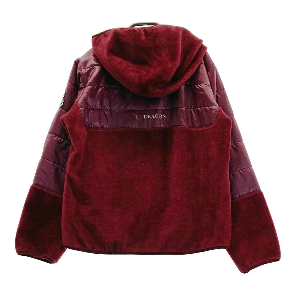 DANCE WITH DRAGON ダンスウィズドラゴン リバーシブル フリース切替 中綿ジャケット パープル系 2 【中古】ゴルフウェア レディース