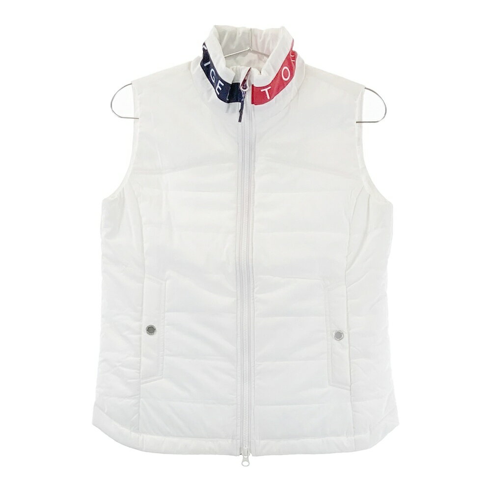 TOMMY HILFIGER GOLF トミー ヒルフィガーゴルフ 中綿ベスト ホワイト系 S 【中古】ゴルフウェア レディース