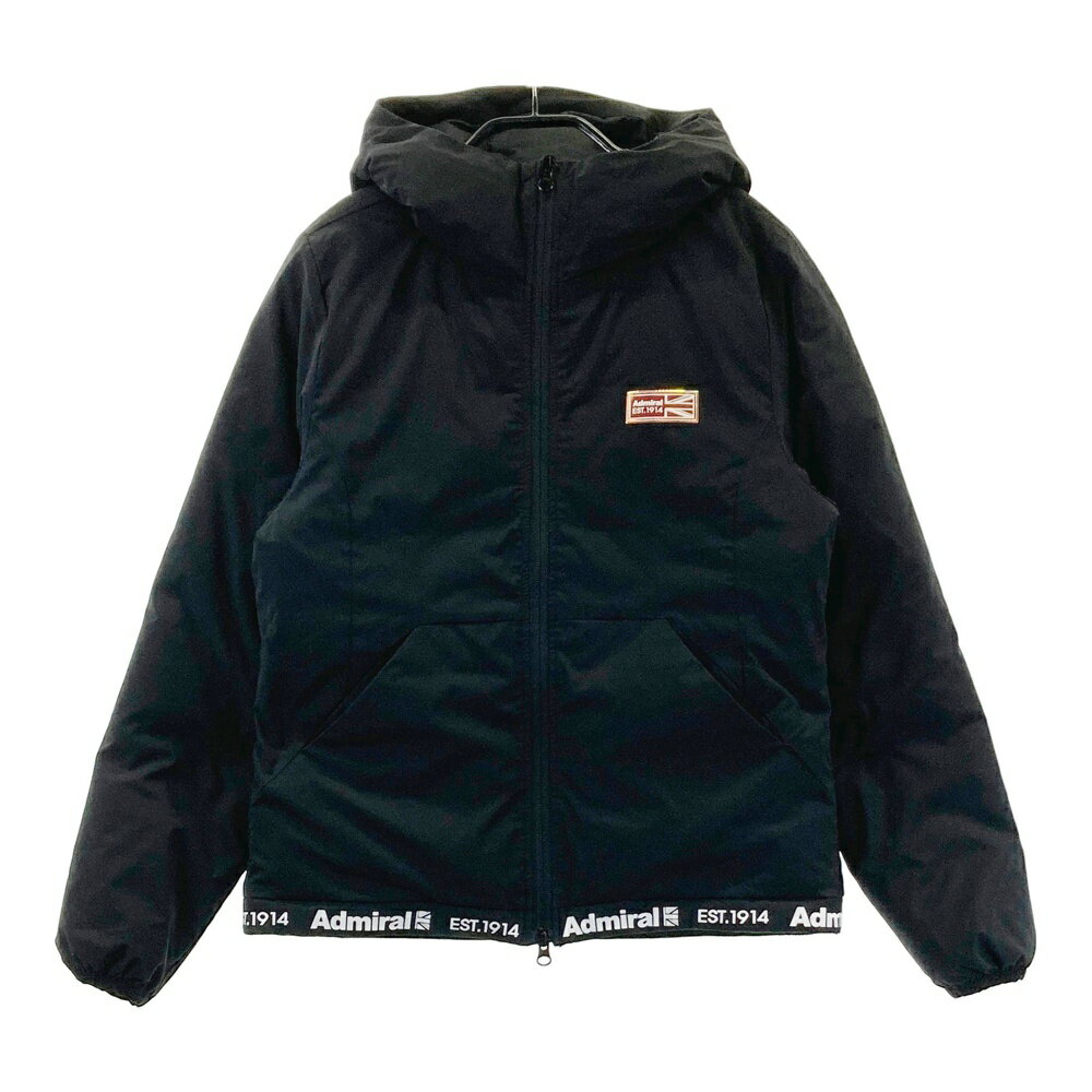 ADMIRAL アドミラル フード付き 長袖 中綿ジャケット ブラック系 S 【中古】ゴルフウェア レディース