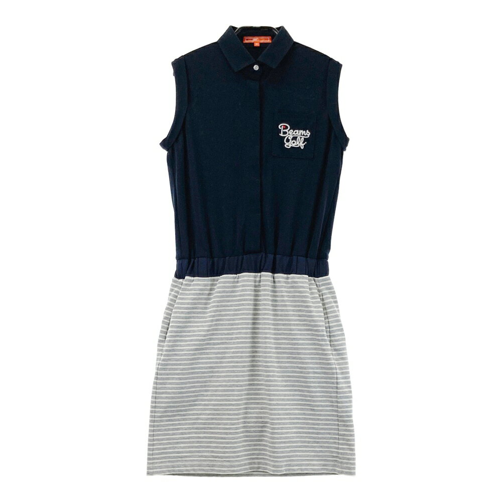 BEAMS GOLF ビームスゴルフ ノースリーブ ポロ ワンピース ネイビー系 M 【中古】ゴルフウェア レディース