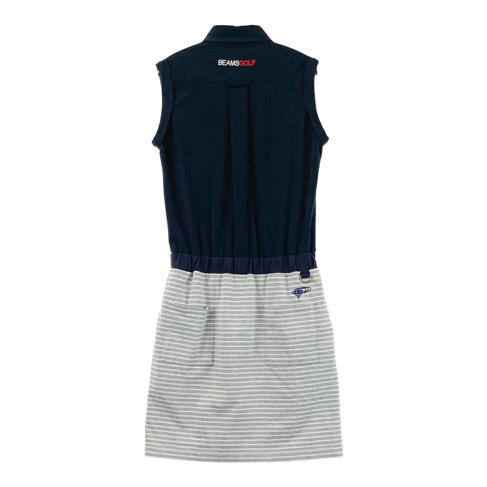 BEAMS GOLF ビームスゴルフ ノースリーブ ポロ ワンピース ネイビー系 M 【中古】ゴルフウェア レディース