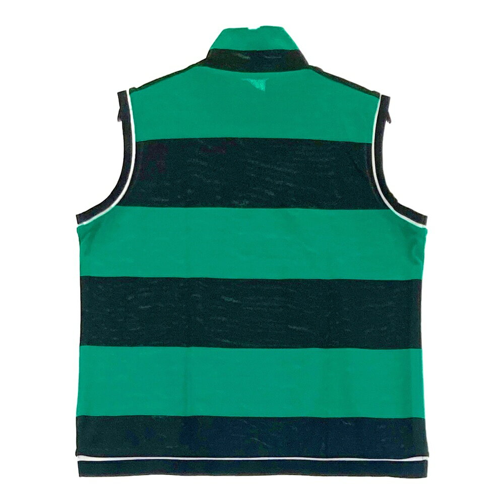 LANVIN SPORT ランバン スポール ハイネックノースリーブシャツ ボーダー柄 グリーン系 38 【中古】ゴルフウェア レディース