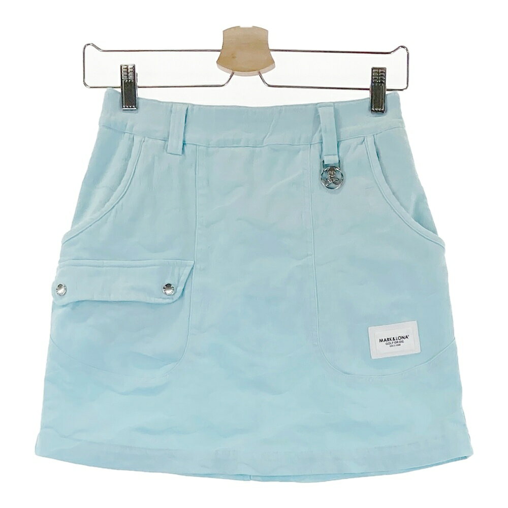 MARK&LONA マークアンドロナ 2024年モデル ストレッチスカート カモフラ 総柄 ブルー系 36 【中古】ゴ..