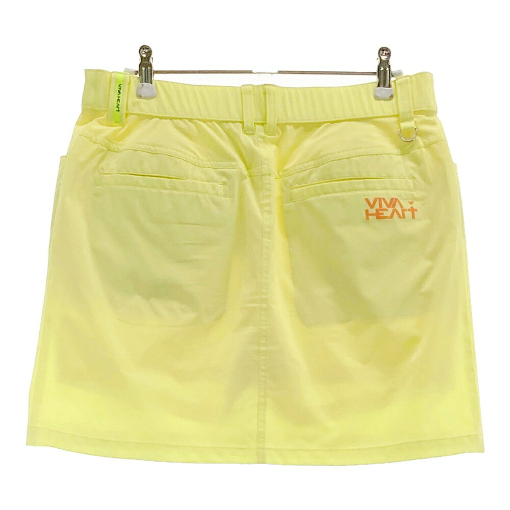 VIVA HEART ビバハート インナー付スカート イエロー系 44 【中古】ゴルフウェア レディース