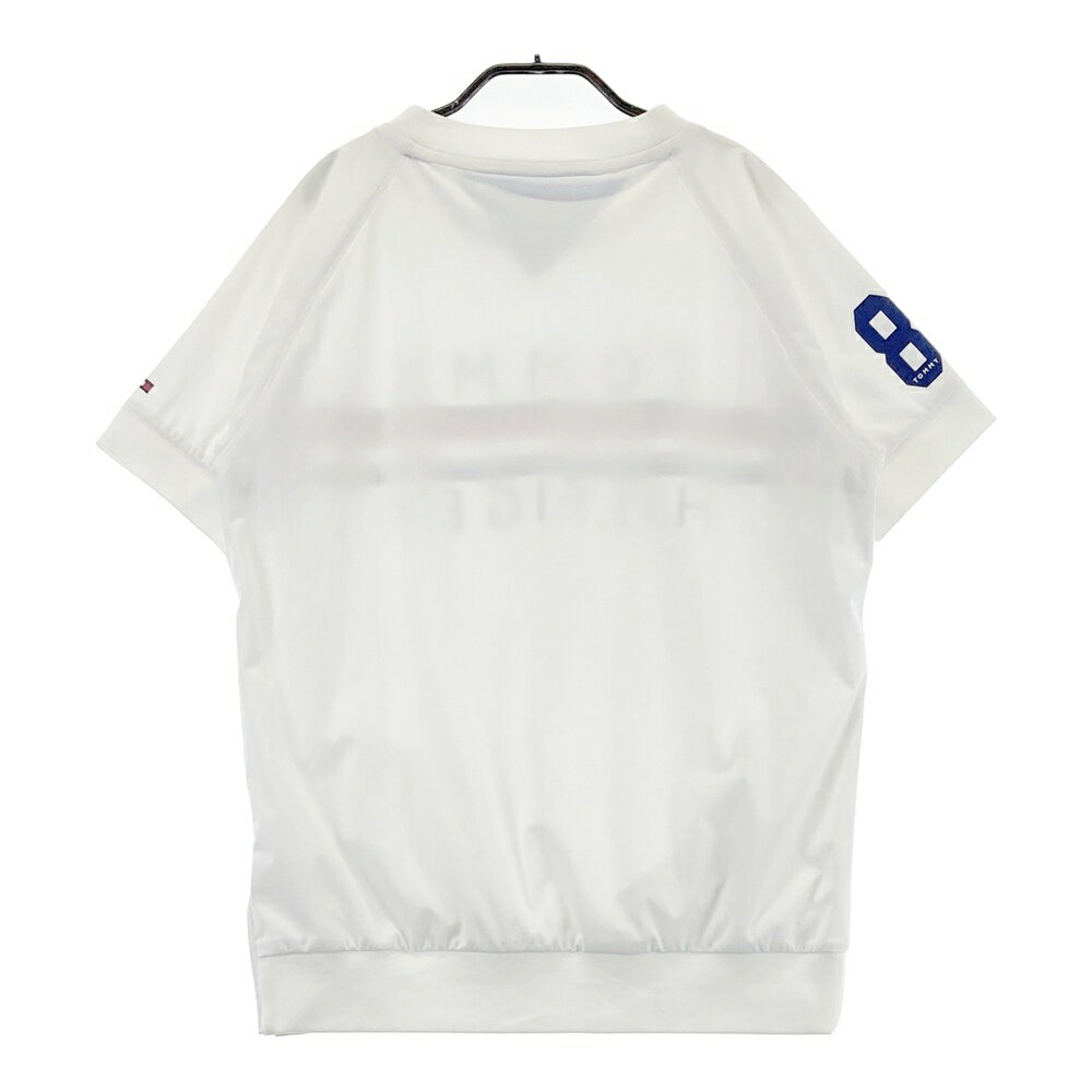 TOMMY HILFIGER GOLF トミー ヒルフィガーゴルフ 半袖ブルゾン 裏メッシュ ホワイト系 LL 【中古】ゴルフウェア レディース
