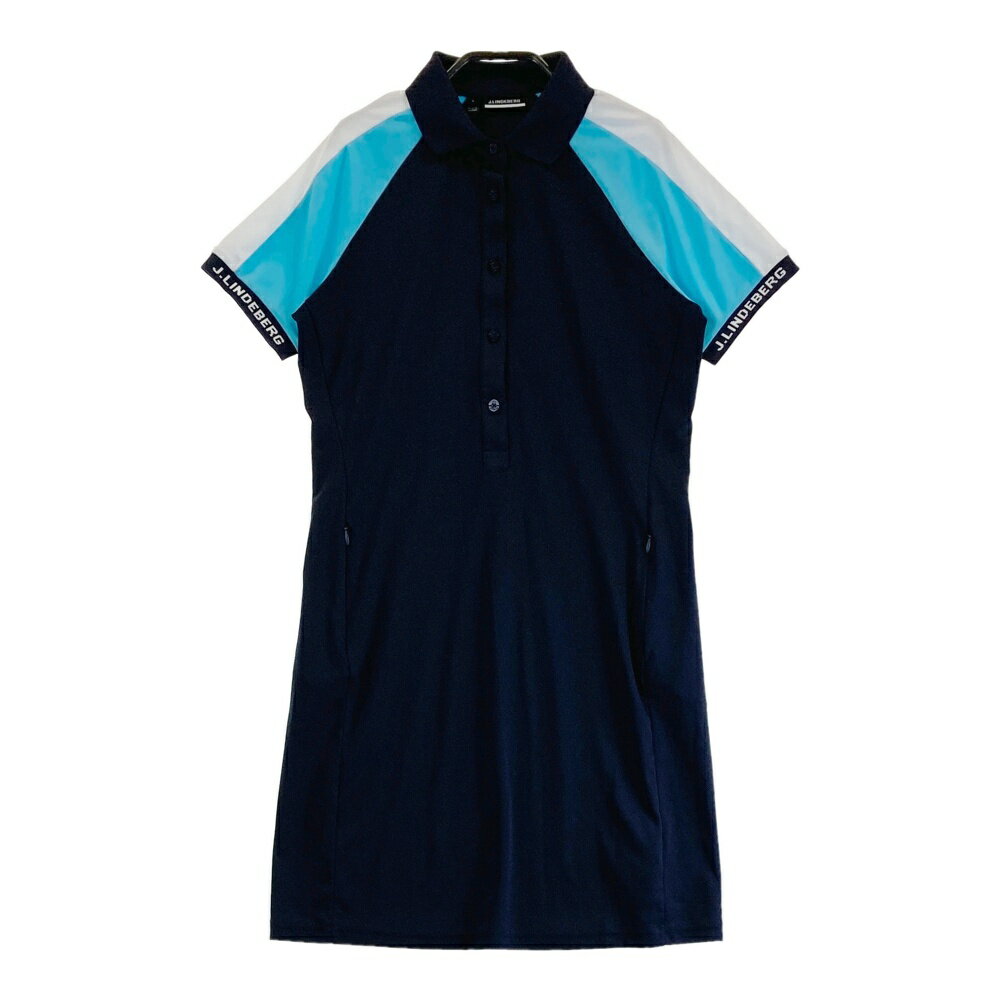 J.LINDEBERG ジェイリンドバーグ 半袖ワンピース ネイビー系 S 【中古】ゴルフウェア レディース