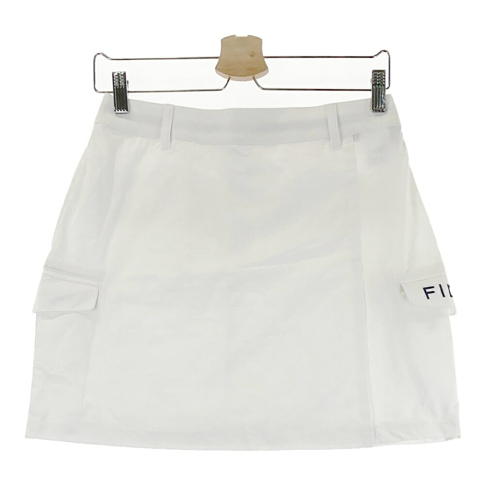 FIDRA フィドラ 裏メッシュ スカート チェック柄 ホワイト系 L 【中古】ゴルフウェア レディース