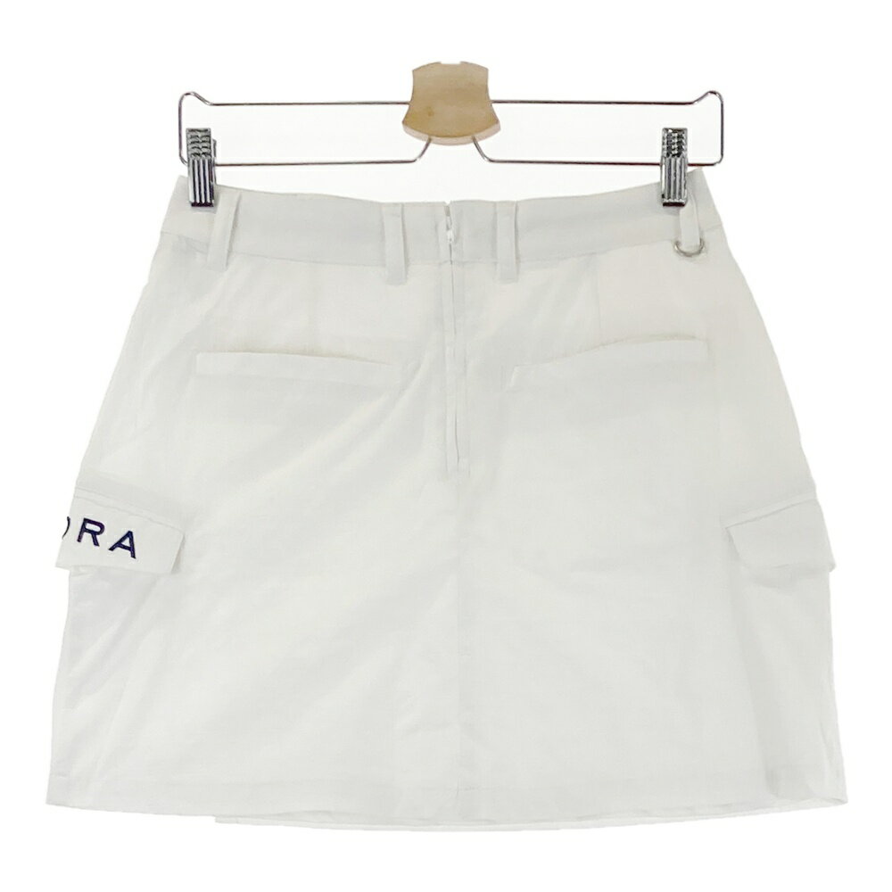 FIDRA フィドラ 裏メッシュ スカート チェック柄 ホワイト系 L 【中古】ゴルフウェア レディース