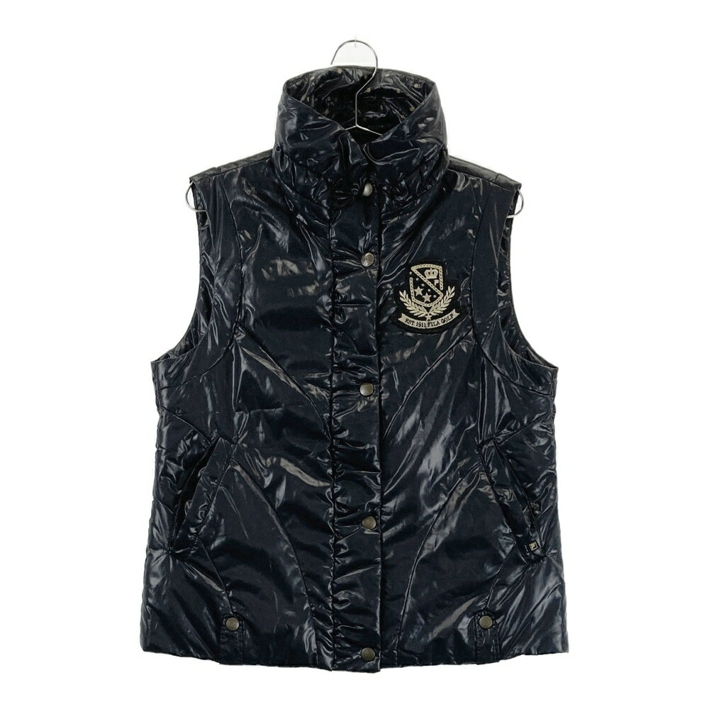 FILA GOLF フィラゴルフ 中綿ジップベスト ネイビー系 LL 【中古】ゴルフウェア レディース