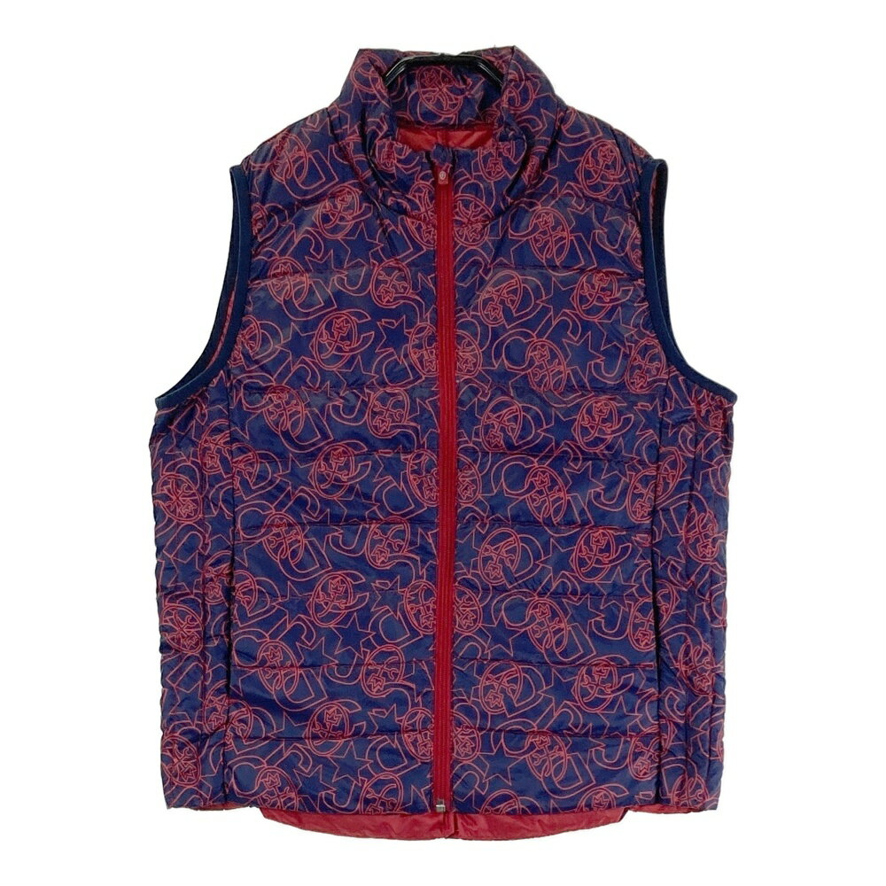 CASTELBAJAC カステルバジャック ダウンベスト 総柄 ネイビー系 42 【中古】ゴルフウェア レディース