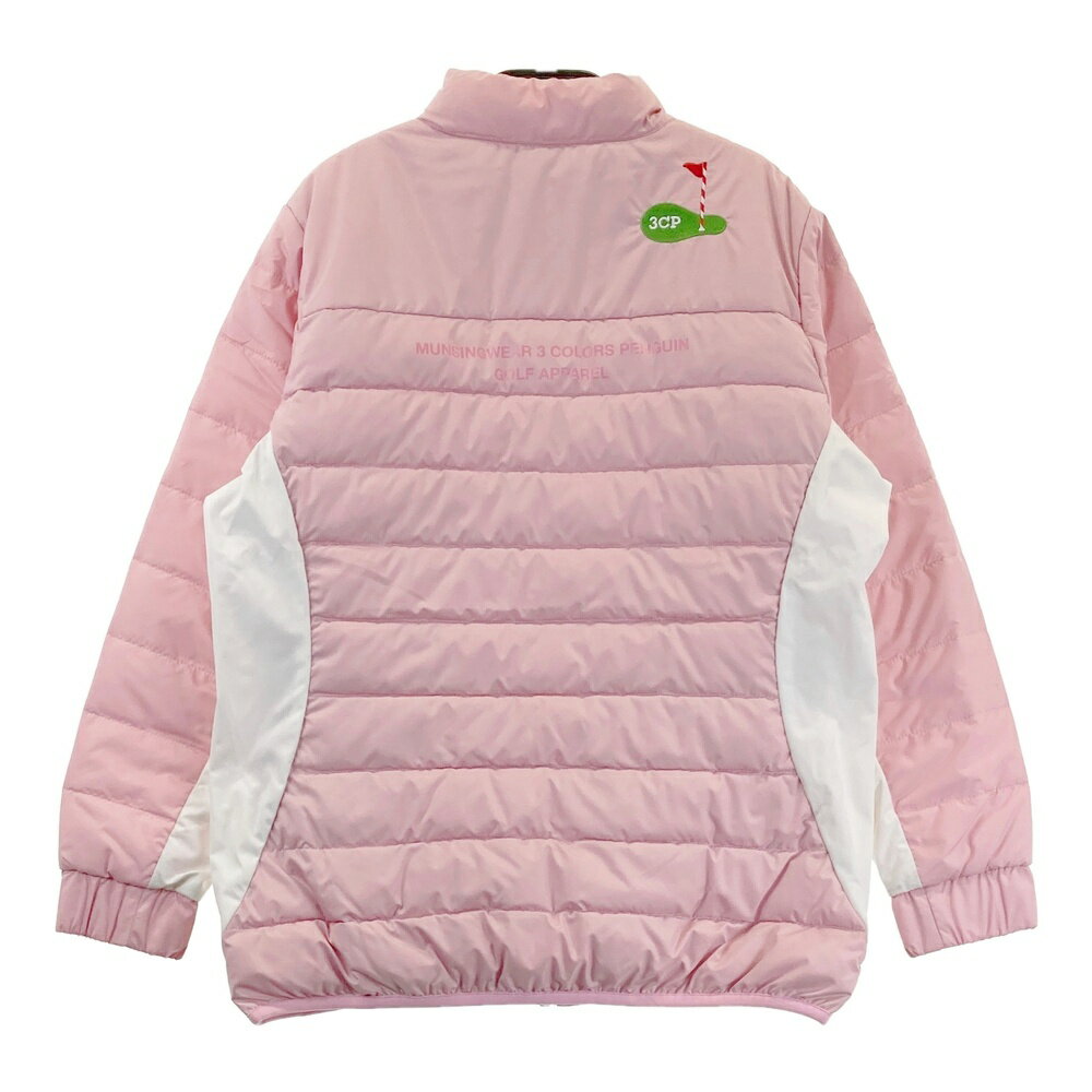 MUNSING WEAR マンシングウェア バイカラー中綿ジャケット ピンク系 M 【中古】ゴルフウェア レディース