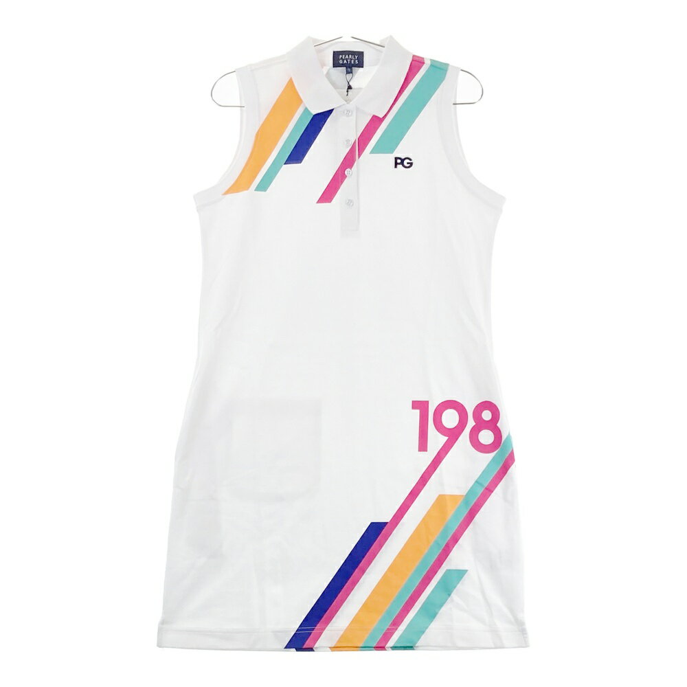 PEARLY GATES パーリーゲイツ 055-2124410 ノースリーブ ポロワンピース ホワイト系 1 【中古】ゴルフウェア レディース