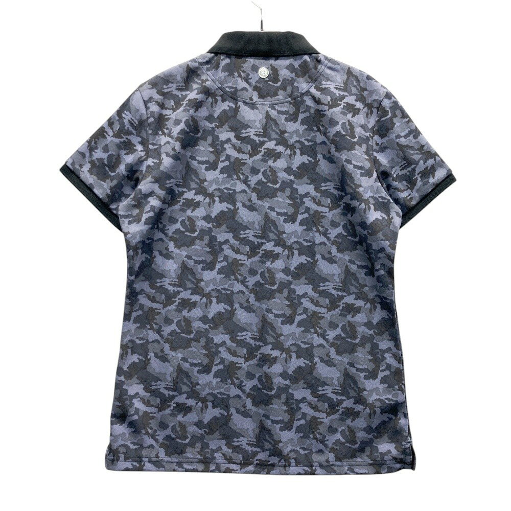 BRIEFING GOLF ブリーフィング 半袖ポロシャツ カモフラ柄 ネイビー系 S 【中古】ゴルフウェア レディース