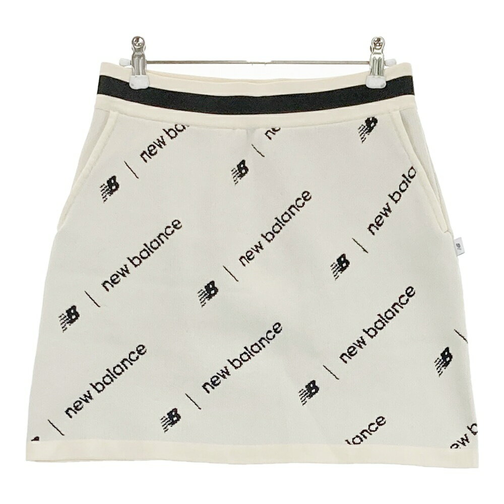 NEW BALANCE GOLF ニューバランス ; 2024年モデル ニットスカート ロゴ 総柄 ベージュ系 0 【中古】ゴ..