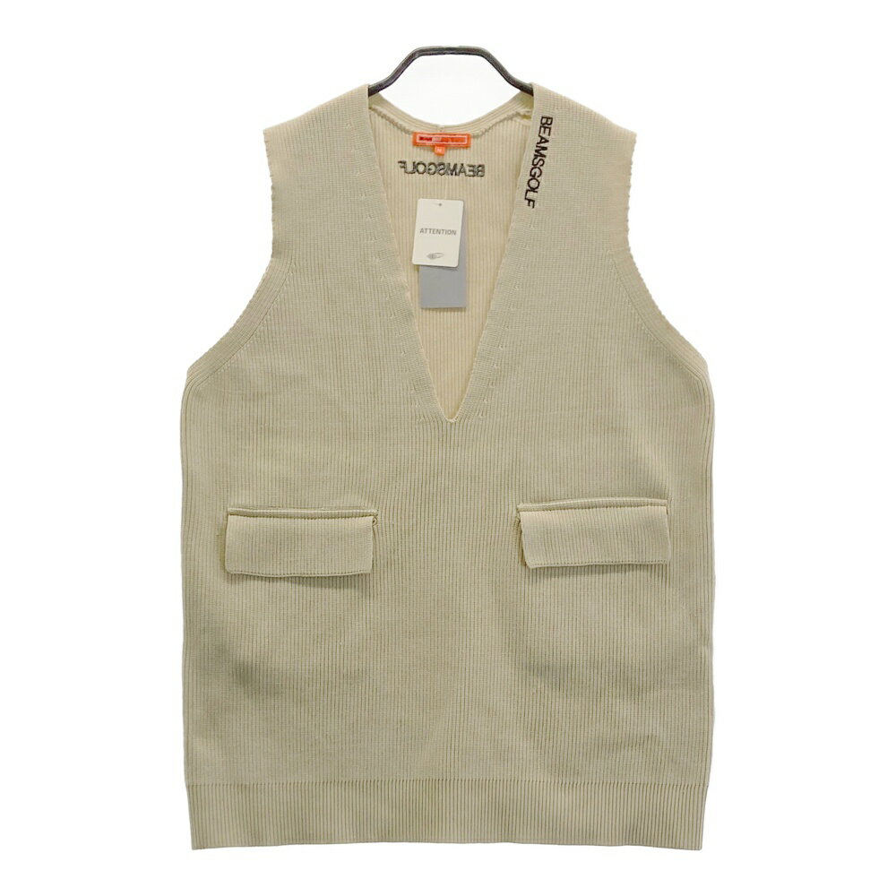 BEAMS GOLF ビームスゴルフ 2023年モデル ニットベスト ベージュ系 M 【中古】ゴルフウェア レディース