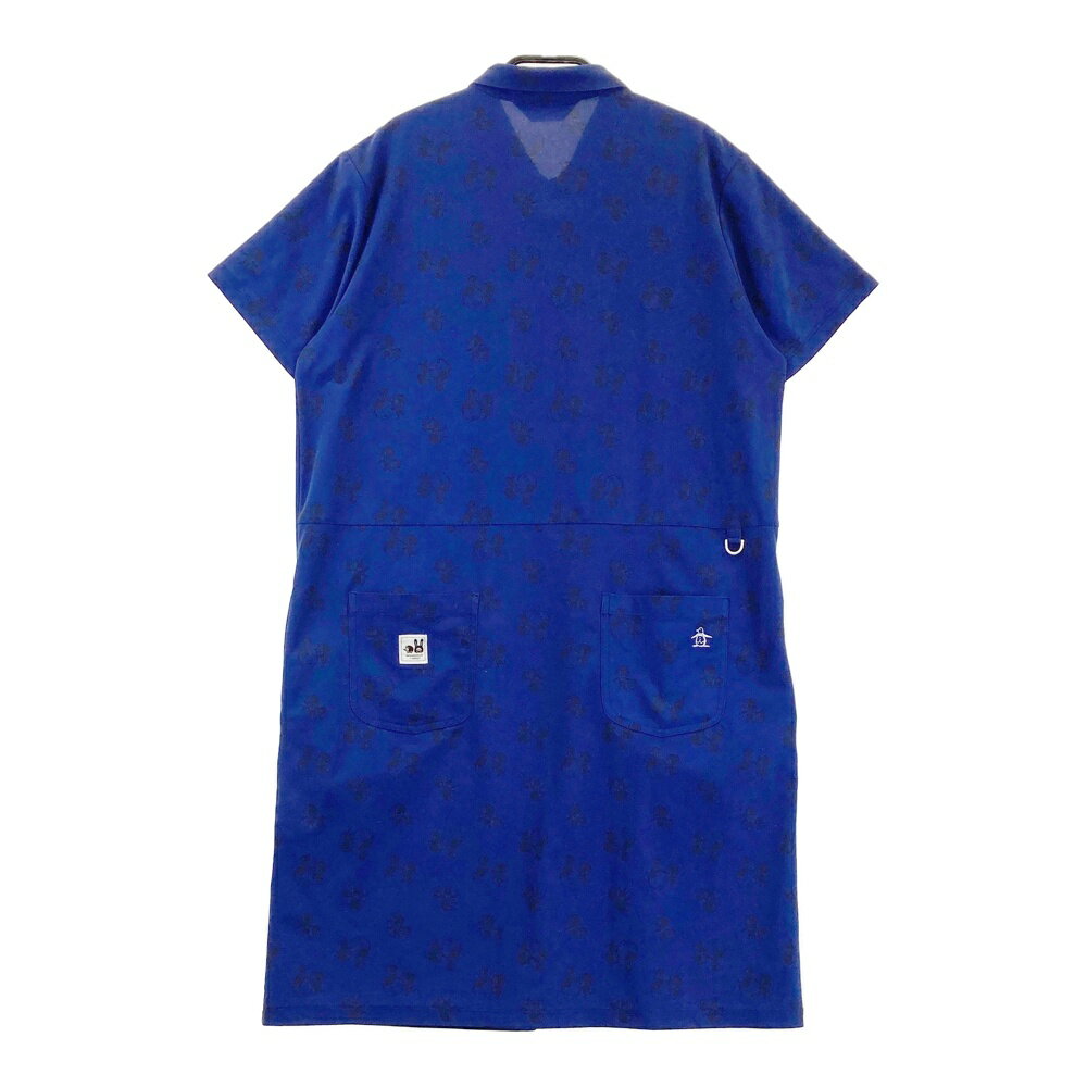 MUNSING WEAR マンシングウェア MGWTJJ02 半袖ワンピース ネイビー系 L 【中古】ゴルフウェア レディース