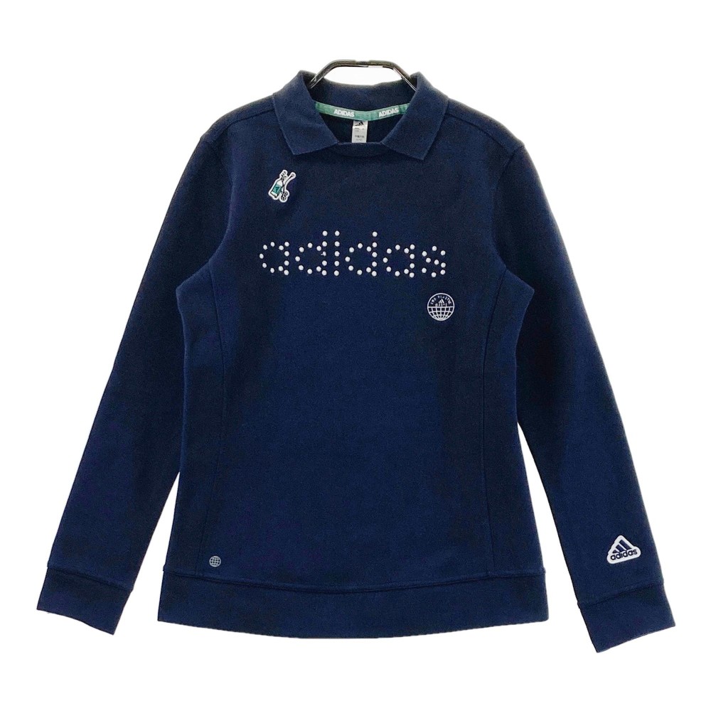 ADIDAS GOLF アディダスゴルフ HG65777 襟付長袖 スウェットトレーナー ネイビー系 S 【中古】ゴルフウェア レディース