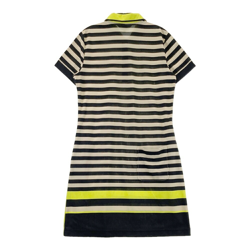 LANVIN SPORT ランバン スポール 半袖ワンピース ボーダー柄 ベージュ系 38 【中古】ゴルフウェア レディース