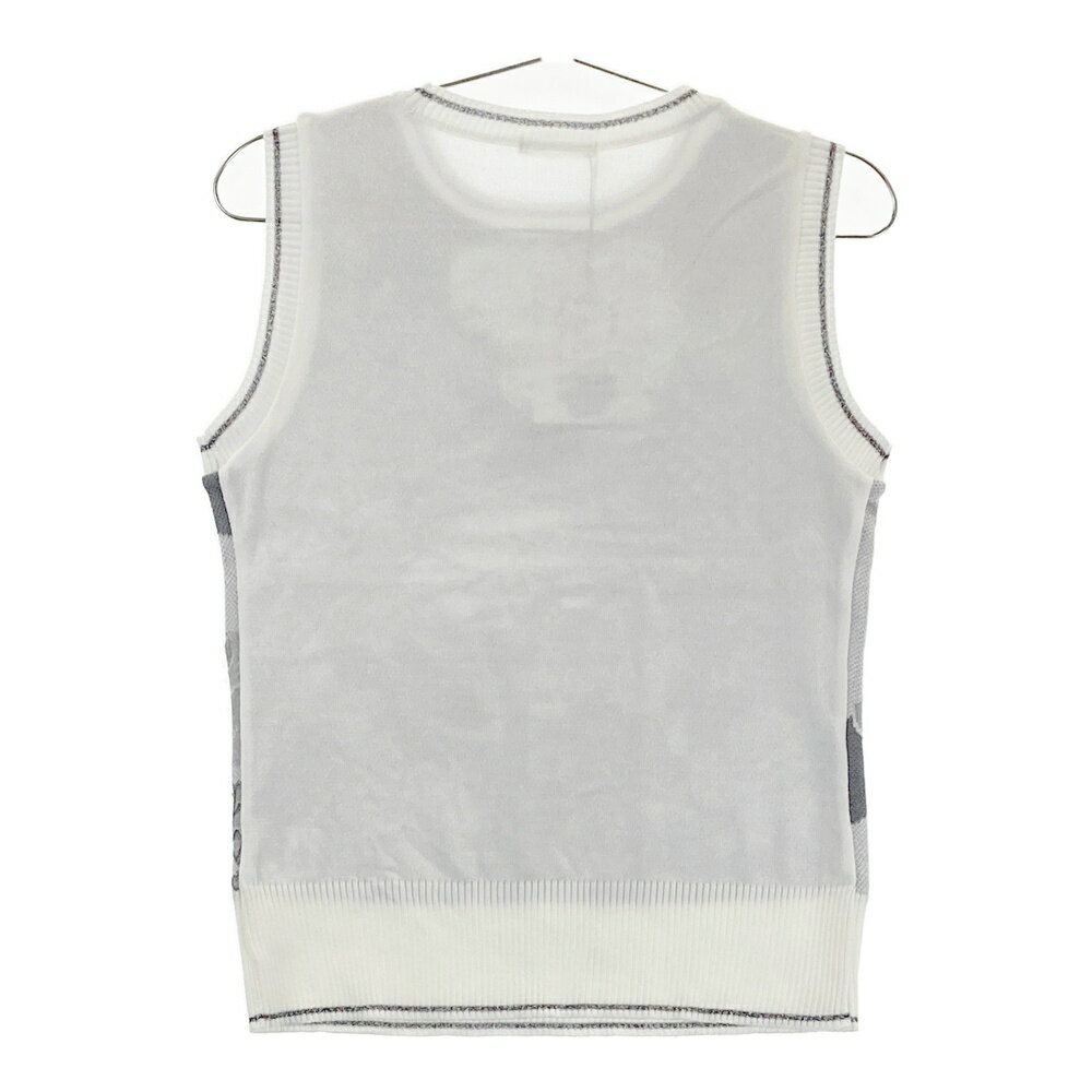 HEAL CREEK ヒールクリーク 002-13270 ニットベスト 総柄 グレー系 40 【中古】ゴルフウェア レディース