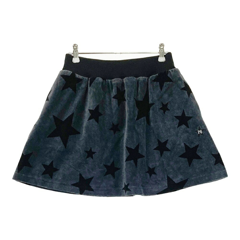 PEARLY GATES パーリーゲイツ 裏地付ストレッチベロアスカート 星柄 グレー系 0 【中古】ゴルフウェア ..