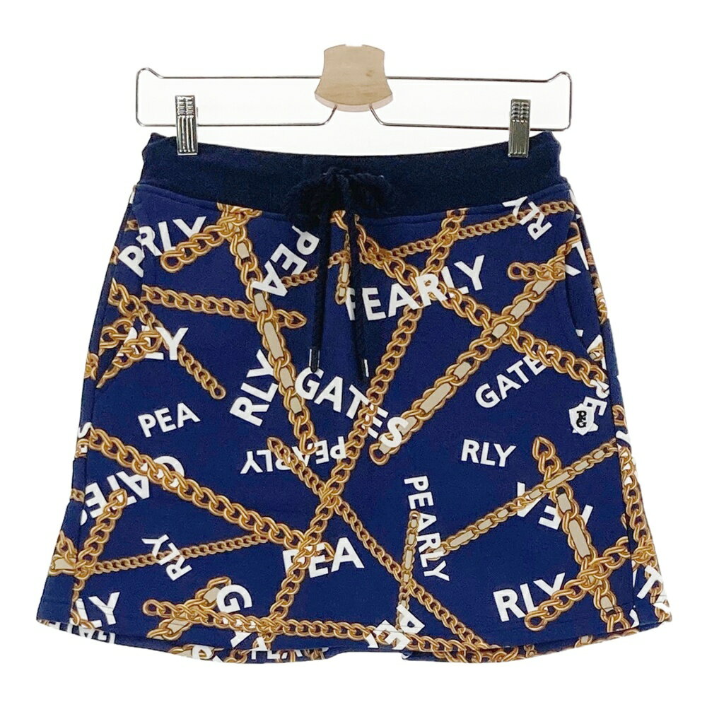 PEARLY GATES パーリーゲイツ 055-2234036 ストレッチスカート チェーン柄 ネイビー系 0 【中古】ゴル..