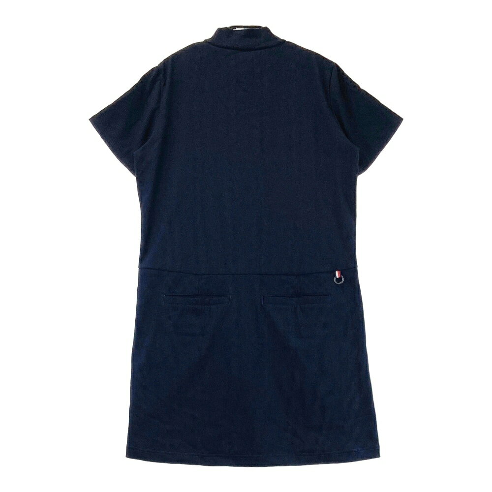 TOMMY HILFIGER GOLF トミー ヒルフィガーゴルフ ハイネック 半袖ワンピース ネイビー系 L 【中古】ゴルフウェア レディース