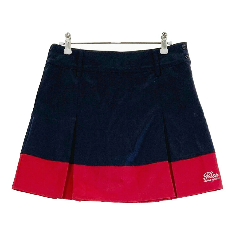 KISS ON THE GREEN キスオンザグリーン ボックスプリーツ インナー付きスカート ネイビー系 【中古】ゴルフウェア レディース