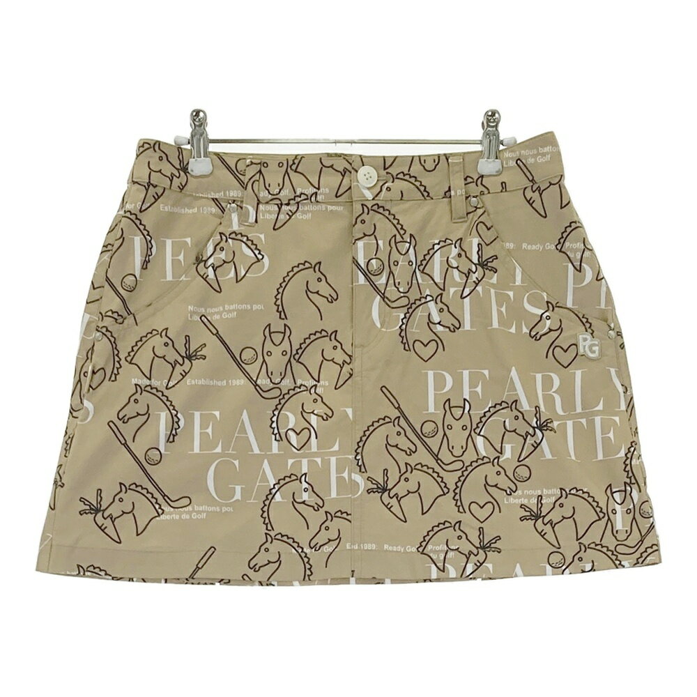 PEARLY GATES パーリーゲイツ 2024年モデル スカート 総柄 ベージュ系 2 【中古】ゴルフウェア レディ..