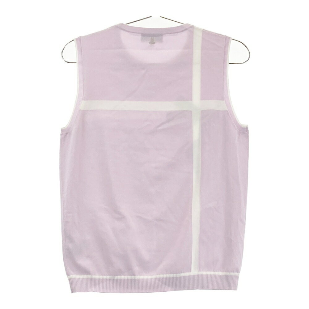 LANVIN SPORT ランバン スポール ニットベスト リボン ピンク系 38 【中古】ゴルフウェア レディース