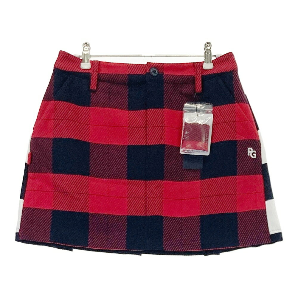 美品 パーリーゲイツ 赤 ウールスカート バックル付 伸縮性◎ 秋冬 レッド 美品 パーリーゲイツ 赤 ウールスカート バックル付 伸縮性