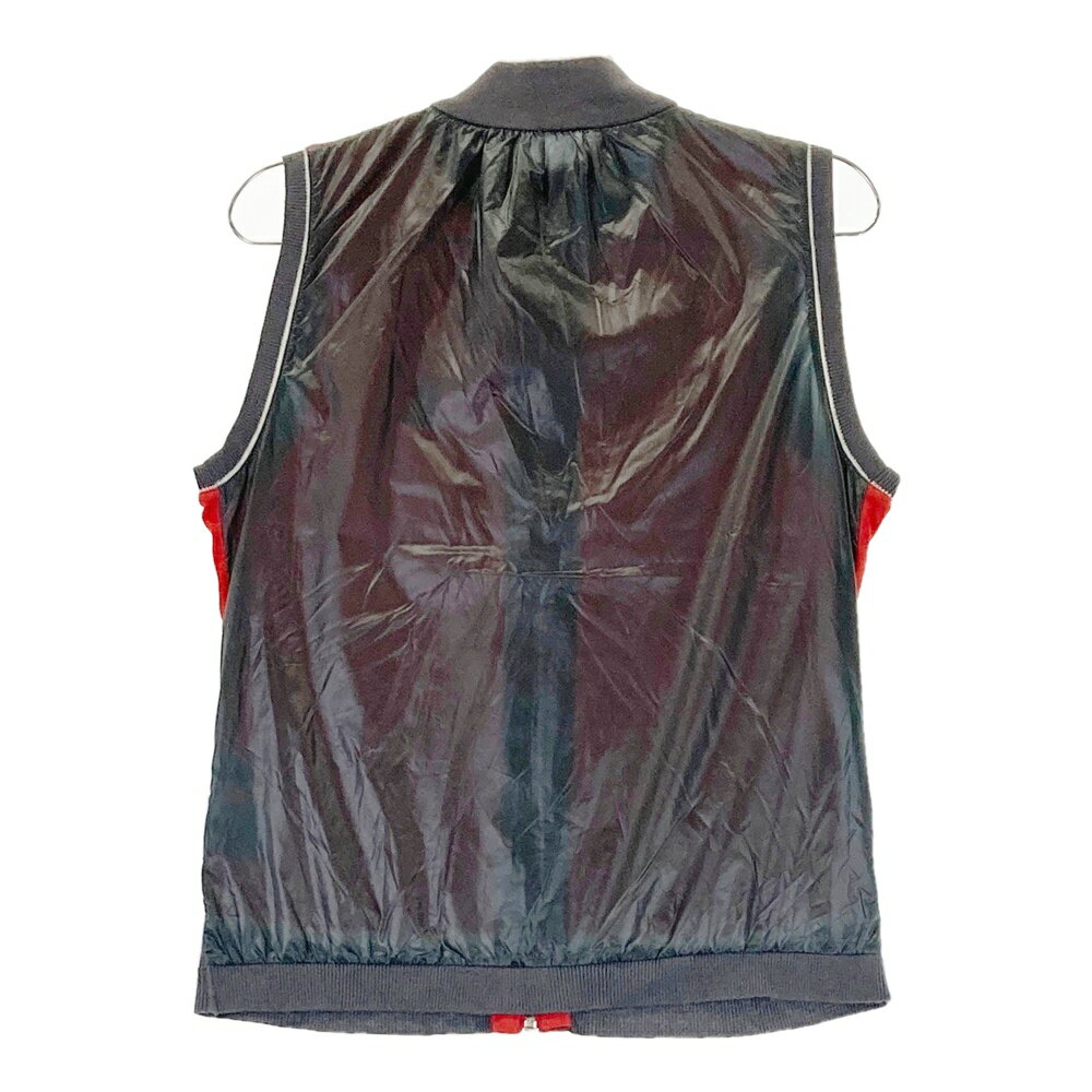 LANVIN SPORT ランバン スポール ナイロン切替 ニット ジップベスト オレンジ系 38 【中古】ゴルフウェア レディース