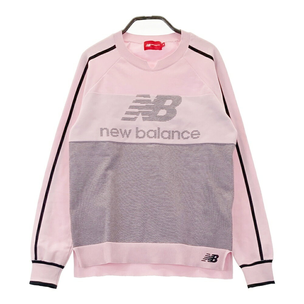 NEW BALANCE GOLF ニューバランス 2024年モデル 長袖ニットセーター ボーダー柄 ピンク系 0 【中古】ゴルフウェア レディース