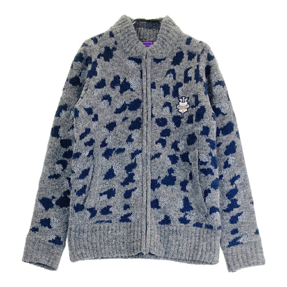 BEAMS GOLF ビームスゴルフ ウール混 裏地付 ジップジャケット カモフラ柄 迷彩柄 グレー系 M 【中古】ゴルフウェア レディース