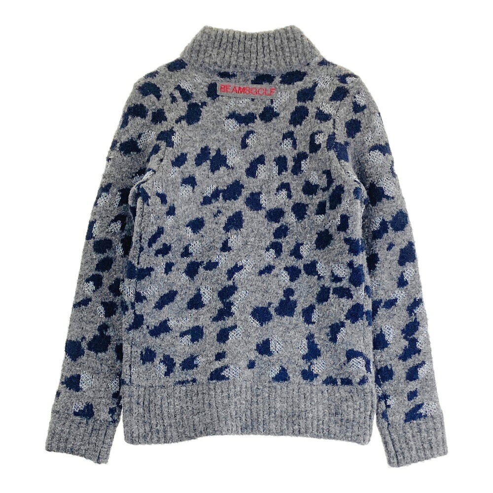 BEAMS GOLF ビームスゴルフ ウール混 裏地付 ジップジャケット カモフラ柄 迷彩柄 グレー系 M 【中古】ゴルフウェア レディース