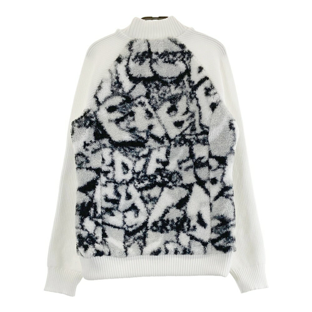 LOUD MOUTH ラウドマウス 蓄熱 ボア ニットセーター 総柄 ホワイト系 S 【中古】ゴルフウェア レディース