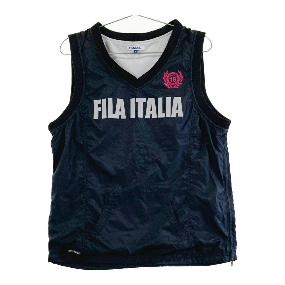 FILA GOLF フィラゴルフ 蓄熱ベスト ブラック系 L 【中古】ゴルフウェア レディース