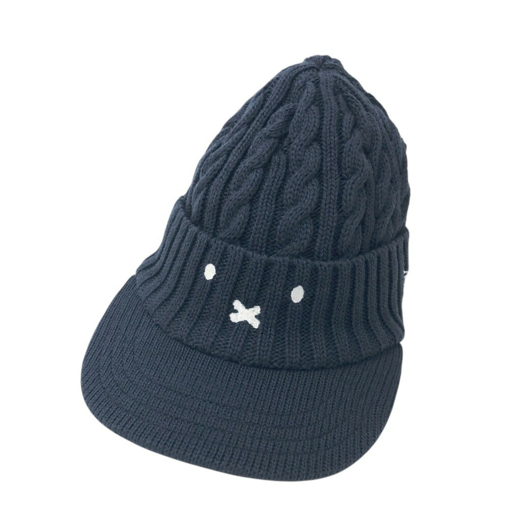 NEW ERA ニューエラ ×miffy ウール混 ニットキャップ ミッフィー ネイビー系 【中古】ゴルフウェア