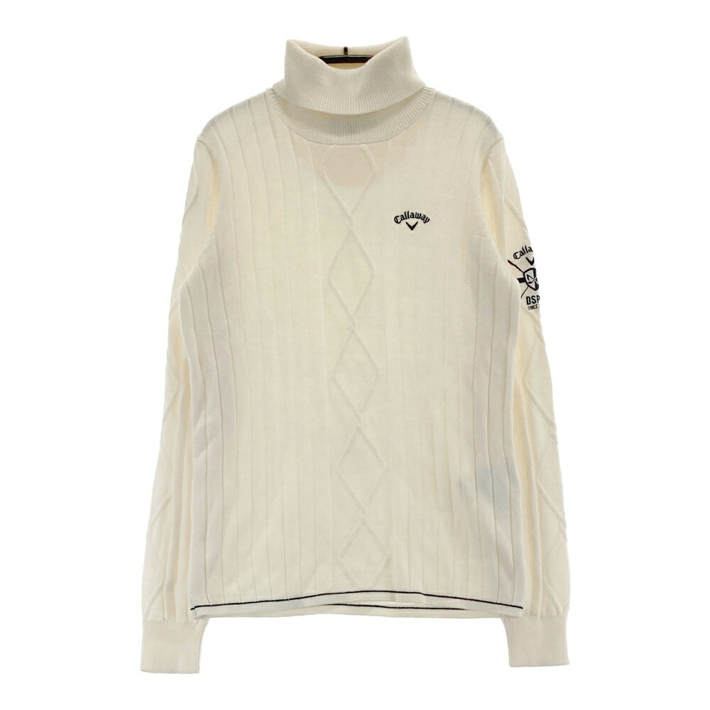 CALLAWAY キャロウェイ タートルネック 長袖ニットセーター ホワイト系 M 【中古】ゴルフウェア レディース