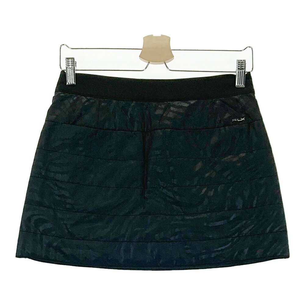 RLX ラルフローレン リバーシブル 中綿 ラップスカート 総柄 ブラック系 XS 【中古】ゴルフウェア レディース