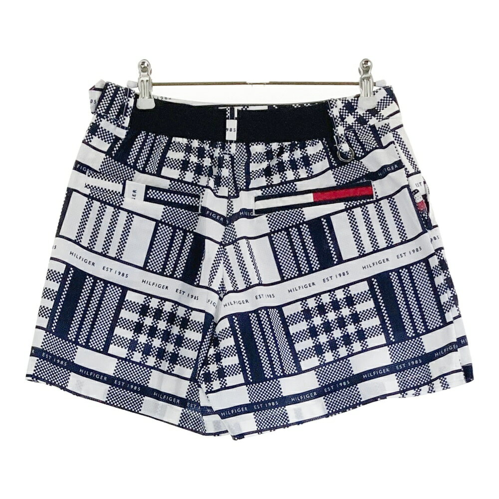 TOMMY HILFIGER GOLF トミー ヒルフィガーゴルフ ; キュロットスカート 総柄 ネイビー系 M 【中古】ゴルフウェア レディース