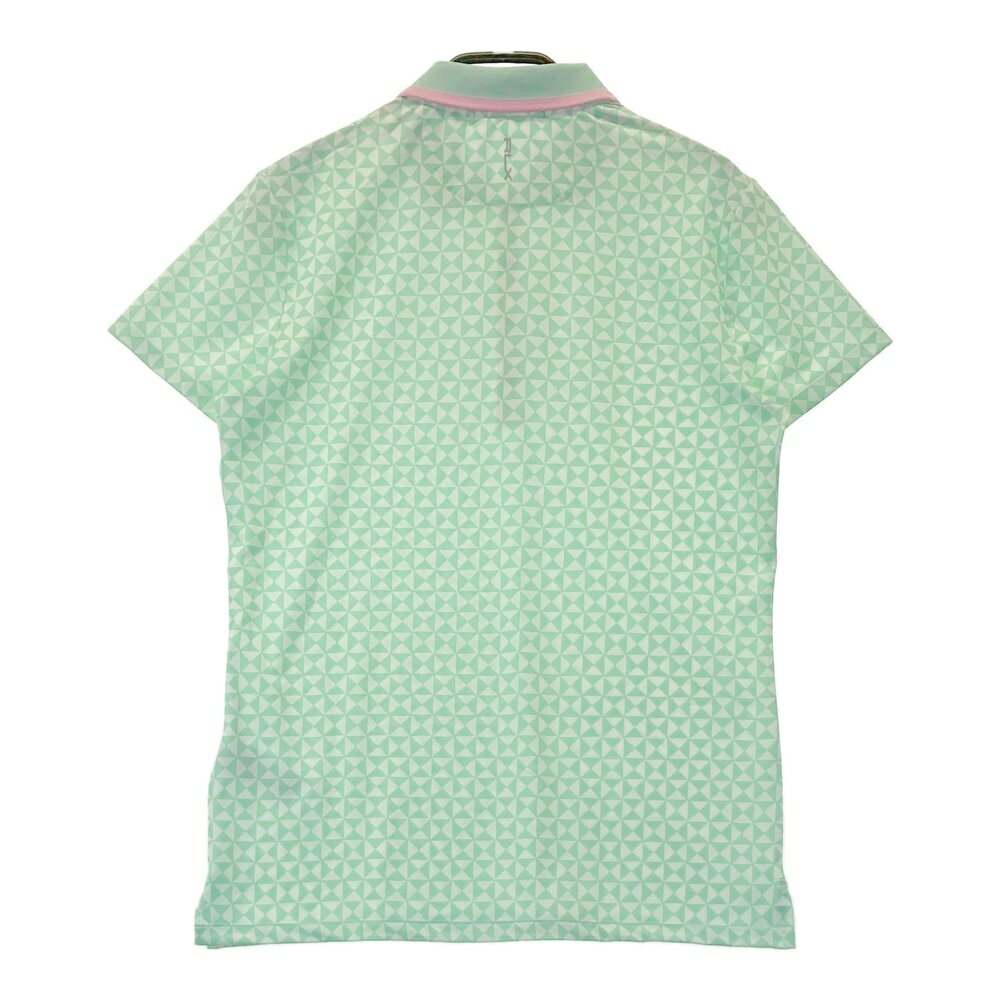 RLX ラルフローレン バックロゴ 半袖ポロシャツ 総柄 グリーン系 S 【中古】ゴルフウェア レディース