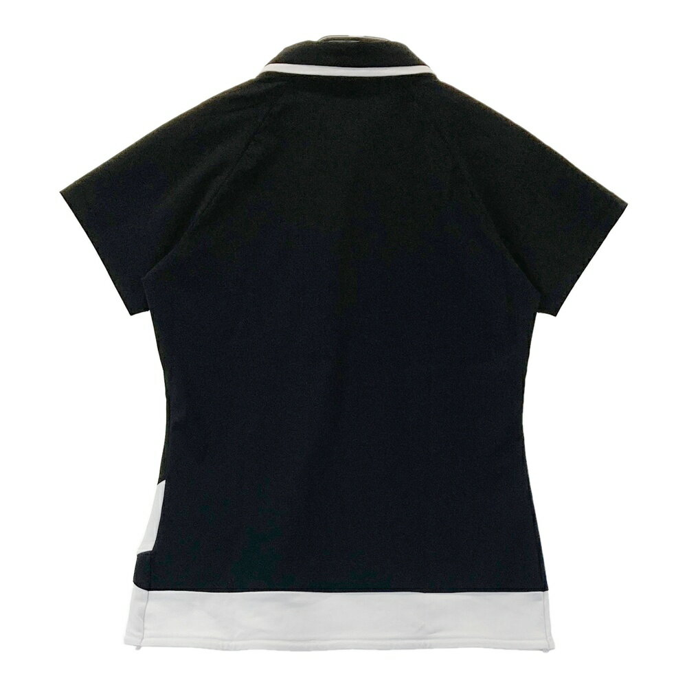 DESCENTE GOLF デサントゴルフ 半袖ポロシャツ ブラック系 S 【中古】ゴルフウェア レディース