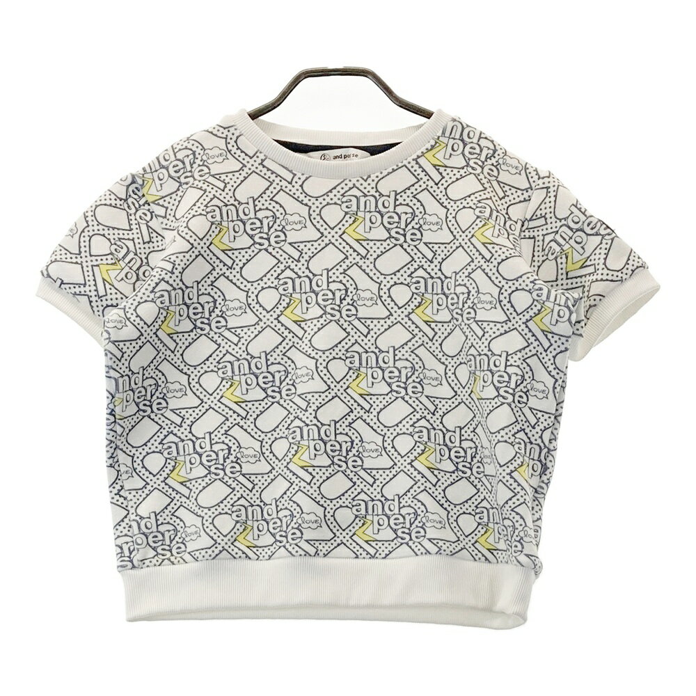 AND PER SE アンパスィ ; 半袖トレーナー 総柄 ホワイト系 L 【中古】ゴルフウェア レディース