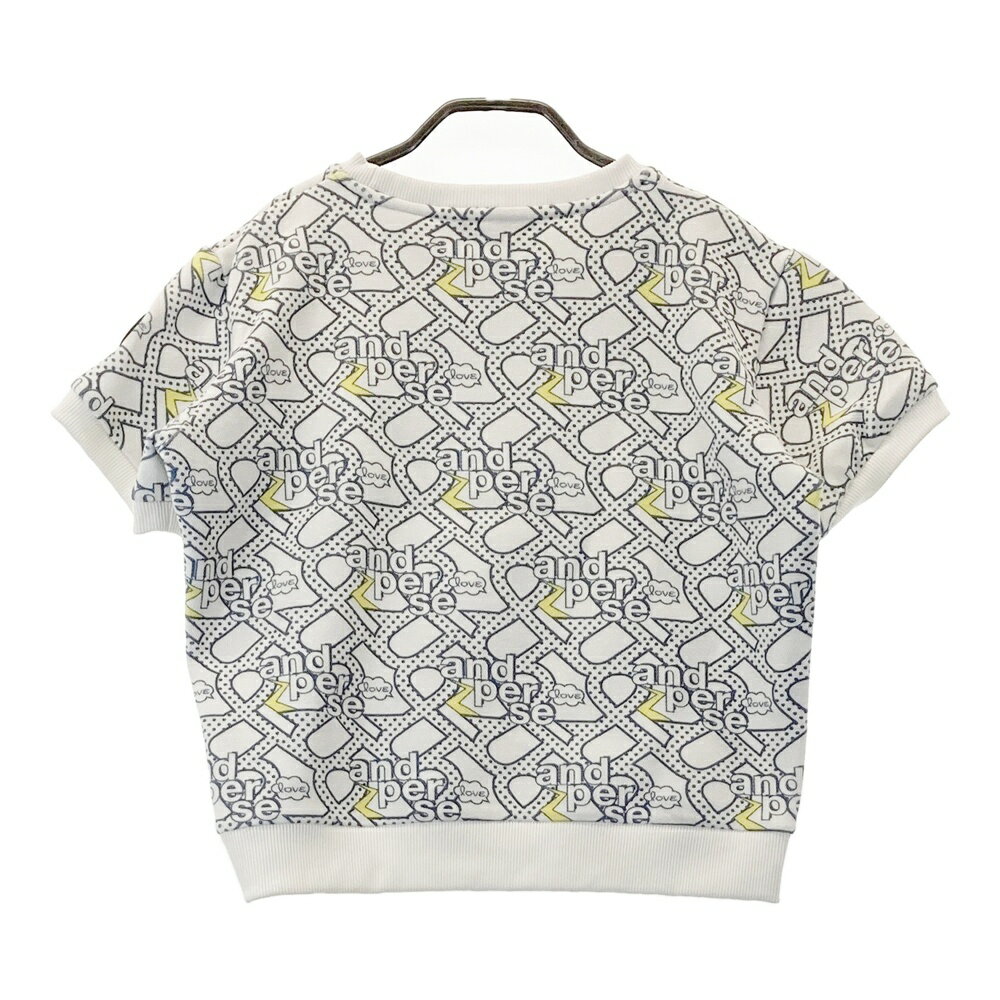 AND PER SE アンパスィ ; 半袖トレーナー 総柄 ホワイト系 L 【中古】ゴルフウェア レディース