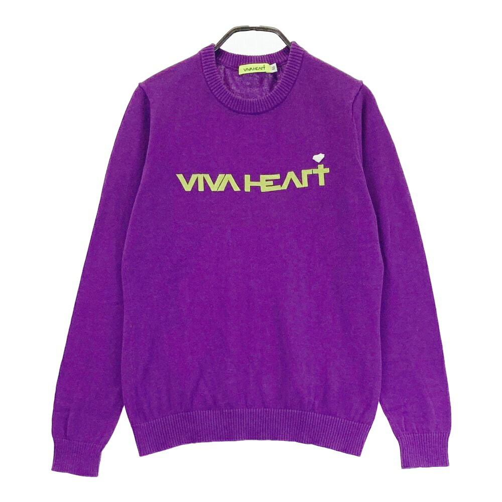 VIVA HEART ビバハート 長袖 ニットセーター パープル系 40 【中古】ゴルフウェア レディース